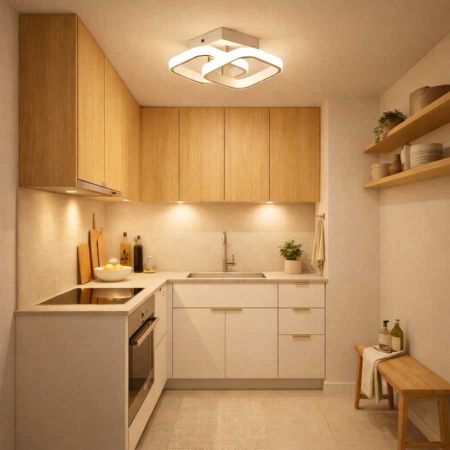 Lustra LED VERTEX Matrix, Romburi Suprapuse, Rame Metalice, 24W, 2 Romburi, Lumina Rece/Calda/Neutra 3000K/4000K/6000K, Alb Lustre LED Default Title Alessandro Design