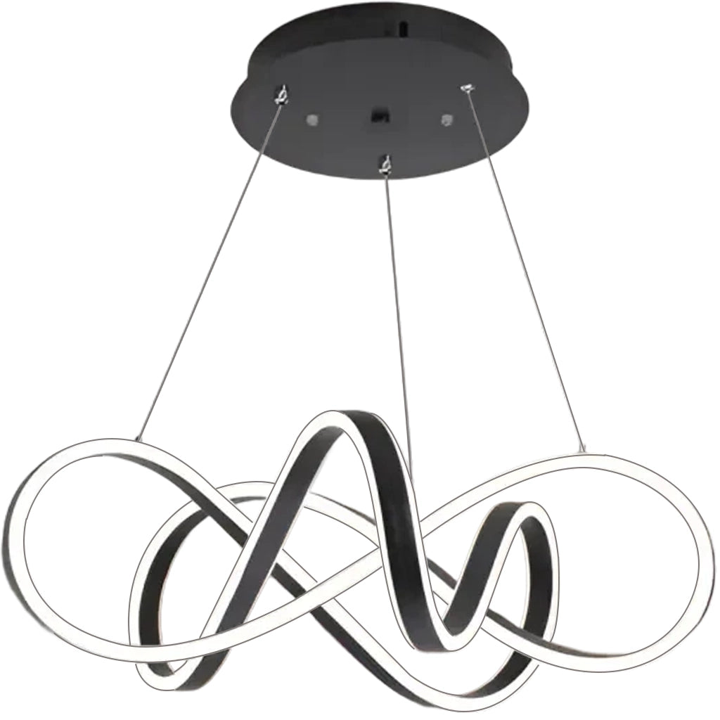 Lustra LED suspendata cu telecomanda INFINITY HALO 69W, lumina Rece/Calda/Neutra, Dimabila, Negru, Inaltime Reglabila Lustre Moderne Default Title Alessandro Design