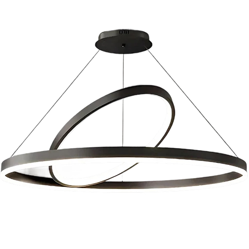 Lustra LED Suspendata PAGANO 47W, 3000K, 2 Cercuri, Negru, Inaltime Reglabila Lustre Moderne Default Title Alessandro Design