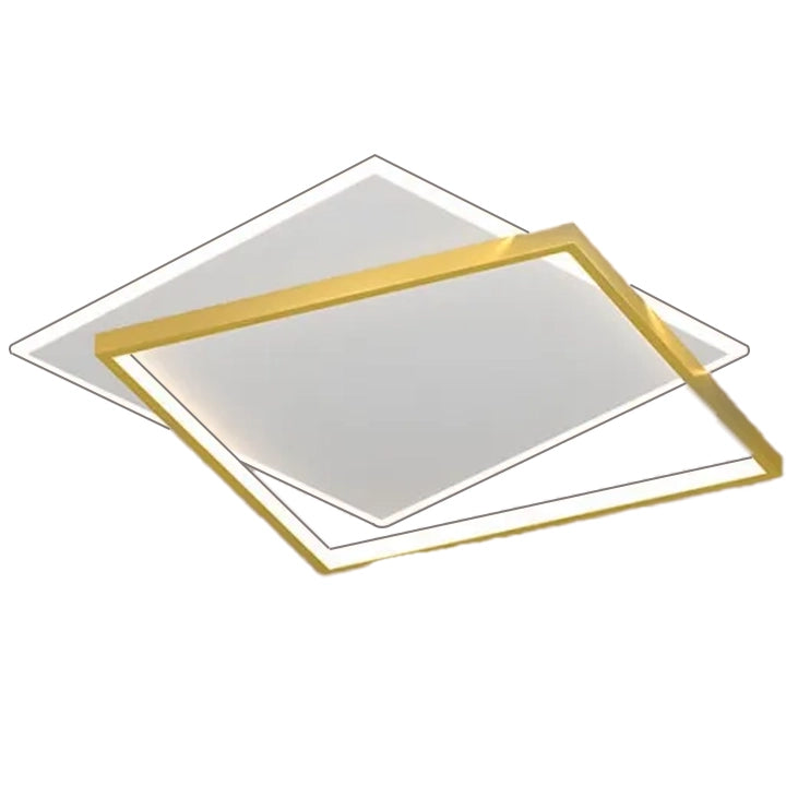 Lustra LED cu telecomanda SOLARA 66W, 2 Patrate, lumina Rece/Calda/Neutra, Dimabila, Auriu Alb Lustre LED cu Telecomanda Default Title Alessandro Design