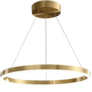 Lustra LED Suspendata, ANINA, 34W, 1 Cerc, Diametru 50cm, Lumina Rece/Calda/Neutra 3000K/4000K/6000K, Dimabila, Auriu Lucios Alb, Inaltime Reglabila, Metal si Acril Lustre LED cu Telecomanda Default Title Alessandro Design
