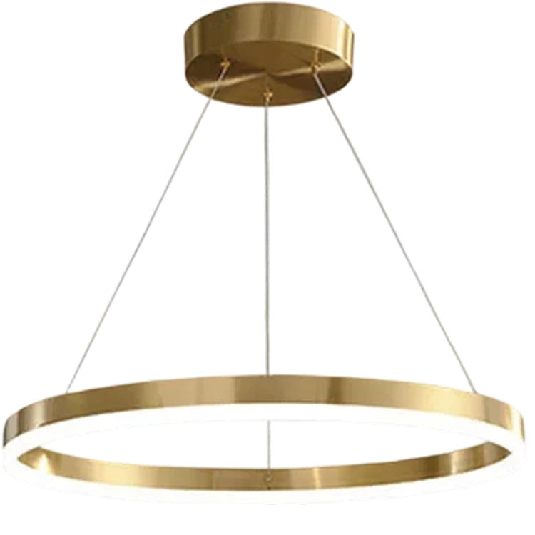 Lustra LED Suspendata, ANINA, 34W, 1 Cerc, Diametru 50cm, Lumina Rece/Calda/Neutra 3000K/4000K/6000K, Dimabila, Auriu Lucios Alb, Inaltime Reglabila, Metal si Acril Lustre LED cu Telecomanda Default Title Alessandro Design