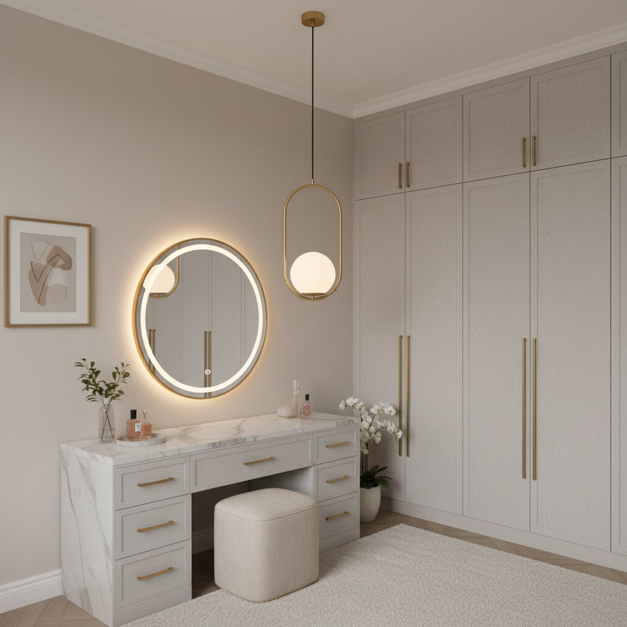 Lustra LOFT Gallery Modern, 1x E27, Alb Auriu, Metal, Inaltime Reglabila