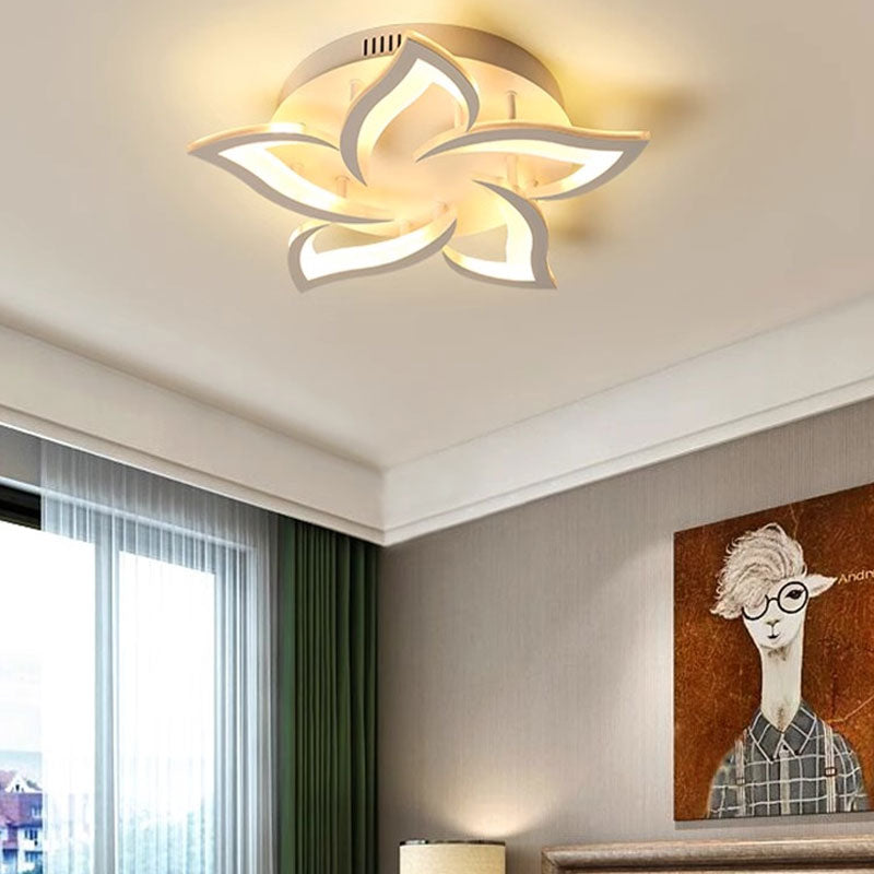 Lustra LED cu telecomanda LOTUS 54W, 5 Petale, lumina Rece/Calda/Neutra, Dimabila, Alb Lustre LED cu Telecomanda Default Title Alessandro Design