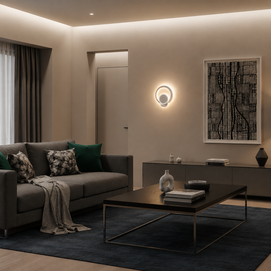 Aplica LED Urbanist 19W Rotunda Lumina Rece/Calda/Neutra Acril si Metal Alb