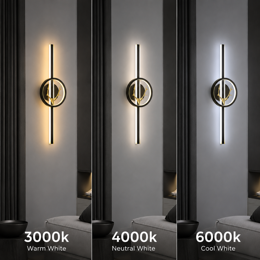 Aplica LED Decorativa CERBOS, 42W, 60cm, Lumina Calda / Neutra/ Rece, Negru, Metal si Acril