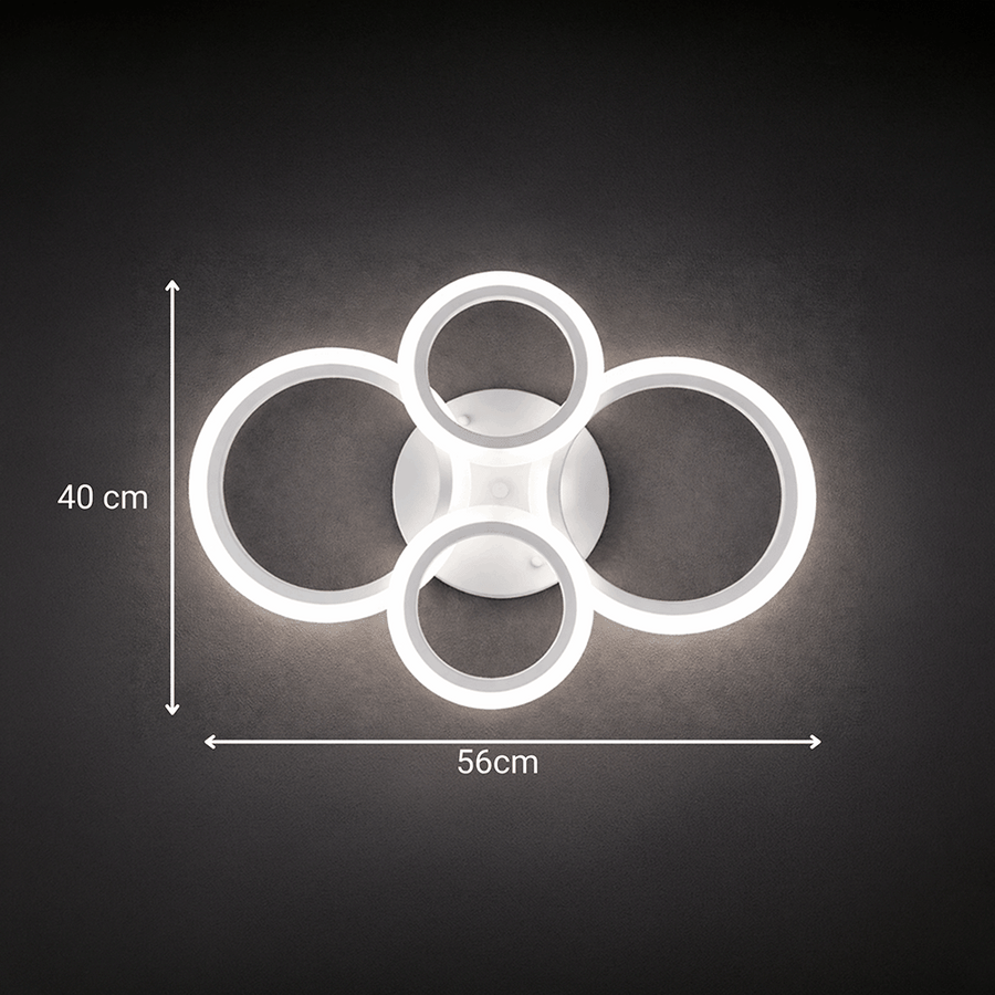 Lustra LED cu telecomanda BETTY 43W, 4 Cercuri, lumina Rece/Calda/Neutra, Dimabila, Alb Lustre LED cu Telecomanda Default Title Alessandro Design