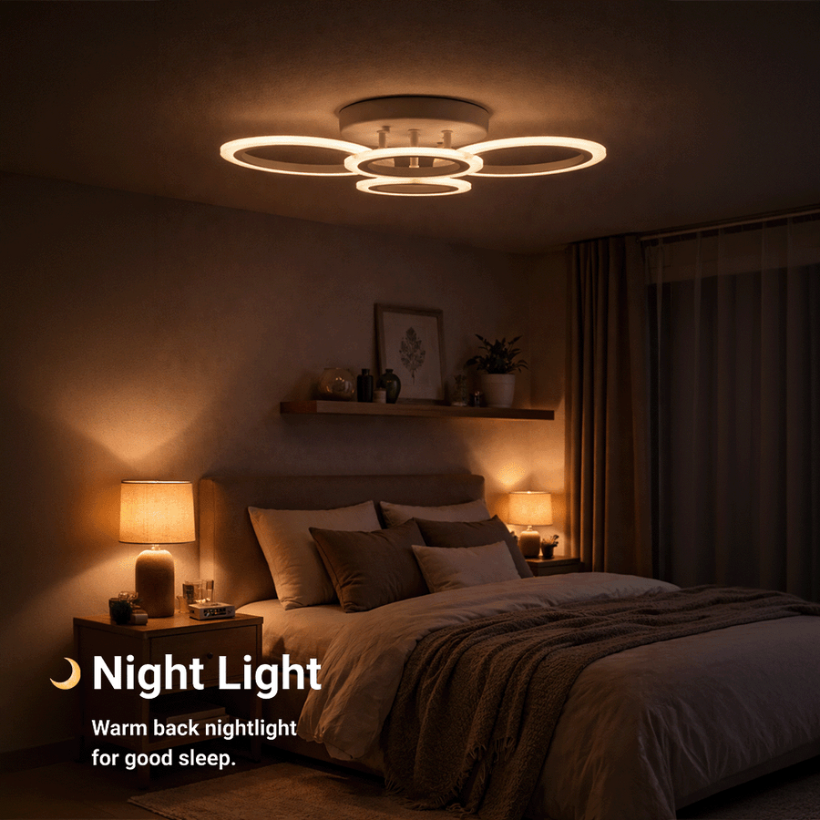 Lustra LED cu telecomanda BETTY 43W, 4 Cercuri, lumina Rece/Calda/Neutra, Dimabila, Alb Lustre LED cu Telecomanda Default Title Alessandro Design