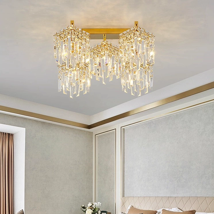 Candelabru Cristal Imperia, 5xE14, 45x45x31.5, Auriu, Cristal, Metal Candelabre Cristal Default Title Alessandro Design