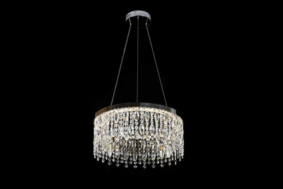 Candelabru LED cu Telecomanda, 98W, ROYALE Eleganza, Diametru 50 cm, Inaltime 120 cm, Lumina Rece/Neutra/Calda, Dimabila, Argintiu, Cristal, Metal