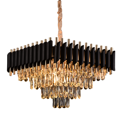 Candelabru Cristal VERSAILLES Nobile 5xE14, Diametru 38cm, Inaltime 35 cm Reglabila, Auriu, Negru, Metal, Cristal Candelabre Cristal Default Title Alessandro Design