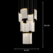 Candelabru Cristal LED Alduino Auriu diametru 80cm Auriu Inaltime Reglabila