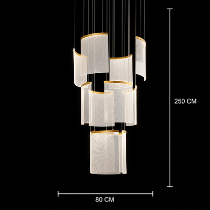 Candelabru Cristal LED Alduino Auriu diametru 80cm Auriu Inaltime Reglabila
