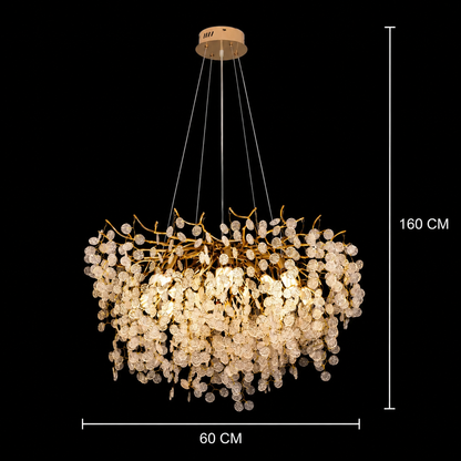 Candelabru Cristal WALTZ Serenade, 6xG9, Auriu, 60cm, Inaltime Reglabila