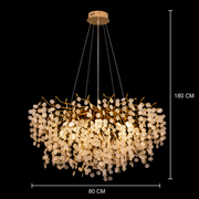 Candelabru Cristal WALTZ Serenade, 9xG9, Auriu, 80cm, Inaltime Reglabila