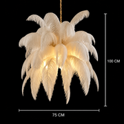 Candelabru Modern Minoss, Pene, 1xE27, Diametru 75cm, Cream