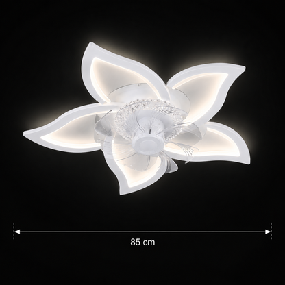 Lustra LED Ventilator DAFIA cu Telecomanda, 49W, D85cm, Lumina Rece/Neutra/Calda, Metal si Plastic, Alb