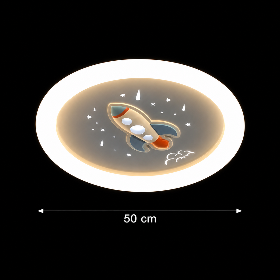 Lustra LED ROCKET 49W, Diametru 49cm, lumina Rece/Calda/Neutra, Alb Albastru