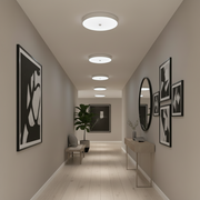 Plafoniera LED PL8001, D22cm, IP44, 8W, Lumina Rece 6000k, Plastic, Alb