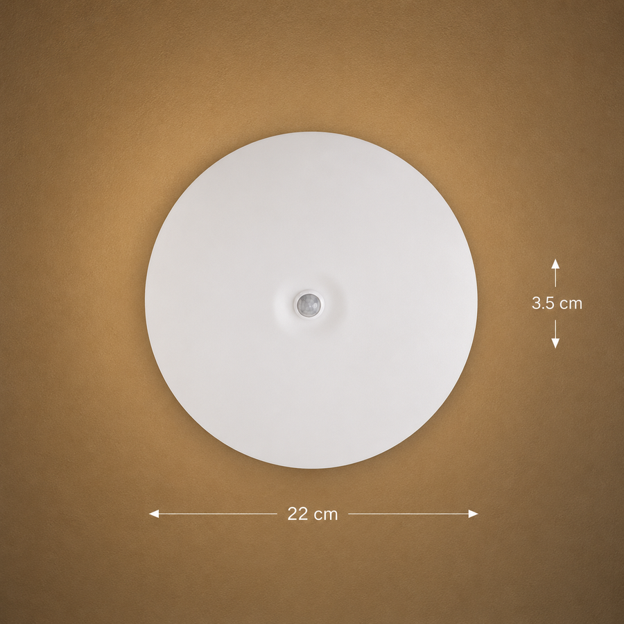 Plafoniera LED PL8001, D22cm, IP44, 8W, Lumina Rece 6000k, Plastic, Alb