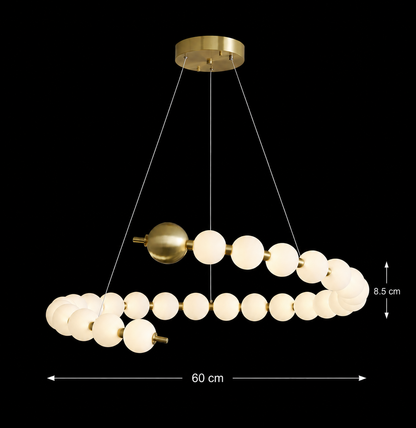 Lustră Suspendată LED Acril Aurelia 41W cu Telecomandă, Dimabilă, 3000K/4000K/6000K, Auriu, Metal și Acril