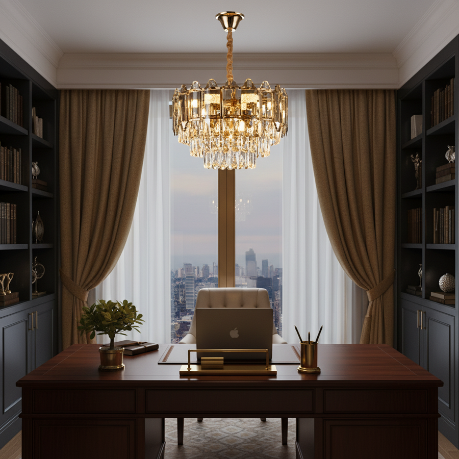 Candelabru Cristal Alfred 3 x E14 Auriu