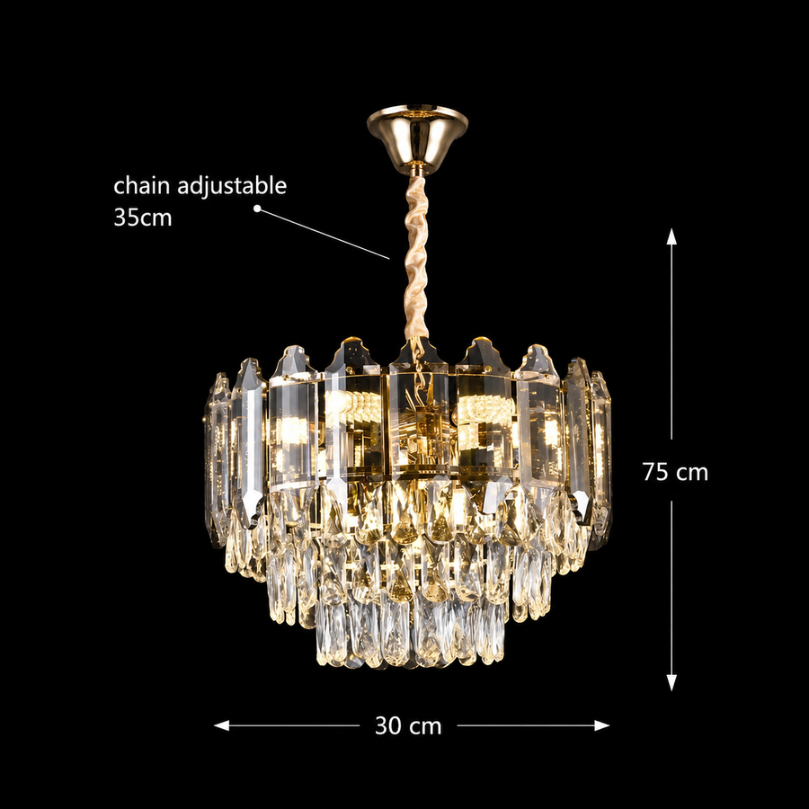 Candelabru Cristal Alfred 3 x E14 Auriu
