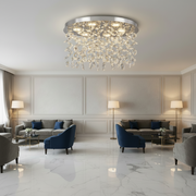 Candelabru LED Cristal LLC210/550CH Rotund, 30W, Lumina Rece/Calda/Neutra, Cristal, Crom Lucios