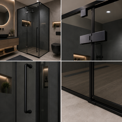 Paravan duș Walk-In 80x100x195cm, Sticlă securizată 8 mm, Profil metalic rezistent, Gri