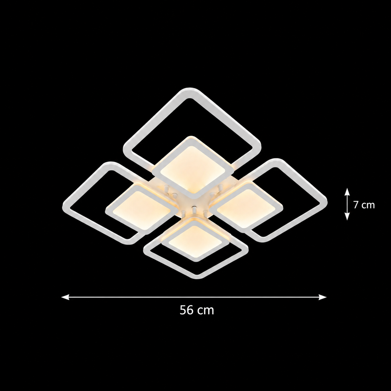 Lustra LED cu telecomanda SUSAN 96W, 4 Patrate, lumina Rece/Calda/Neutra, Dimabila, Alb Lustre LED cu Telecomanda Default Title Alessandro Design