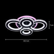 Lustra LED cu telecomanda si cristal NOVA ROTONDA RGB 82W, 4 Cercuri, lumina Rece/Calda/Neutra, Dimabila, Negru Lustre LED cu Telecomanda Default Title Alessandro Design