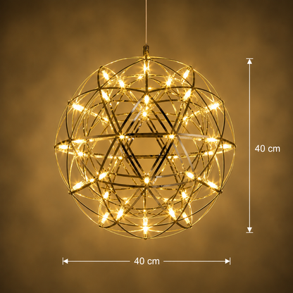 Candelabru Modern LED WELD Nobile, 18W, Lumina Calda 3000K, Diametru 40cm, Inaltime Reglabila, Crom Lucios