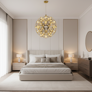 Candelabru Modern LED WELD Nobile, 18W, Lumina Calda 3000K, Diametru 40cm, Inaltime Reglabila, Crom Lucios