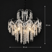 Candelabru Cristal PUBU Eleganza, 5x E14, Diametru 50cm, Crom