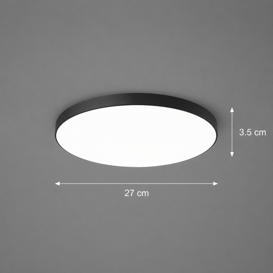 Plafoniera LED SOLIS 27cm 20W Lumina Rece, Negru