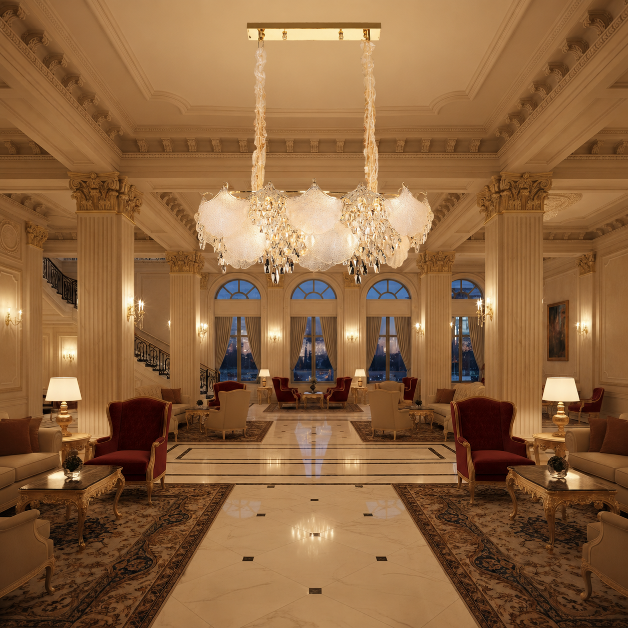 Candelabru Cristal LUXE Supremo, 11xE14, Dimensiuni 83x33 cm, Inaltime 28cm, Auriu Lucios, Inaltime Reglabila, Design Elegant Candelabre Cristal Default Title Alessandro Design