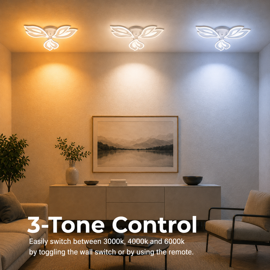 Lustra LED cu telecomanda LILY 40W, 3 Elemente, lumina Rece/Calda/Neutra, Dimabila, Alb Lustre LED cu Telecomanda Default Title Alessandro Design