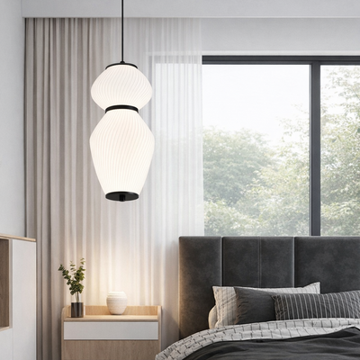 Lustra Suspendata LED cu Telecomanda LUMA, 33W, Lumina Calda/Rece/Neutra, 3000K/4500K/6000K, Diametru 40.5 cm, Inaltime 40 cm, Alb, Plexiglas, Metal