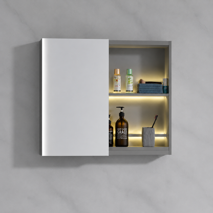 Set Mobilier NOVA pentru Baie, Dulap Lavoar + Dulap Oglinda 60cm, 2 Piese, Gri Mobilier Baie Default Title Alessandro Design