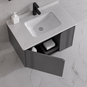 Set Mobilier ORIA pentru Baie, Dulap Lavoar+Dulap Oglinda 60cm, 2 Piese, Gri si Alb Mobilier Baie Default Title Alessandro Design