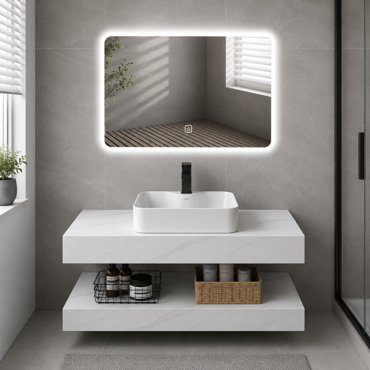 Set Mobilier AURO pentru Baie, 60cm, 3 Piese, Alb Mobilier Baie Default Title Alessandro Design