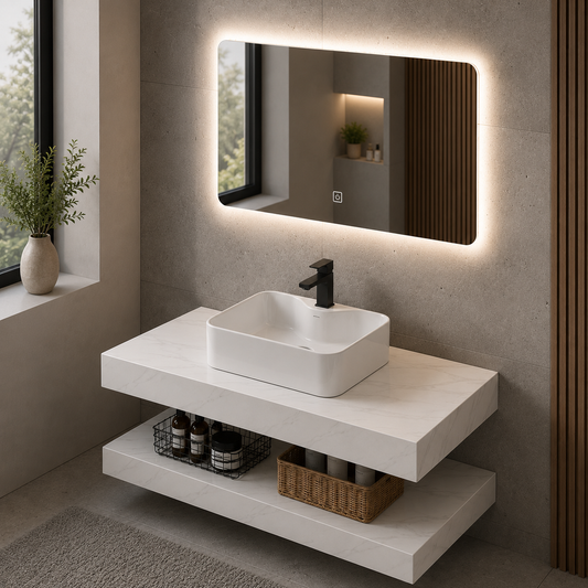 Set Mobilier AURO pentru Baie, 60cm, 3 Piese, Alb Mobilier Baie Default Title Alessandro Design