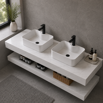 Set Mobilier AVEN Duo pentru Baie, 140cm, 3 Piese, Alb Mobilier Baie Default Title Alessandro Design