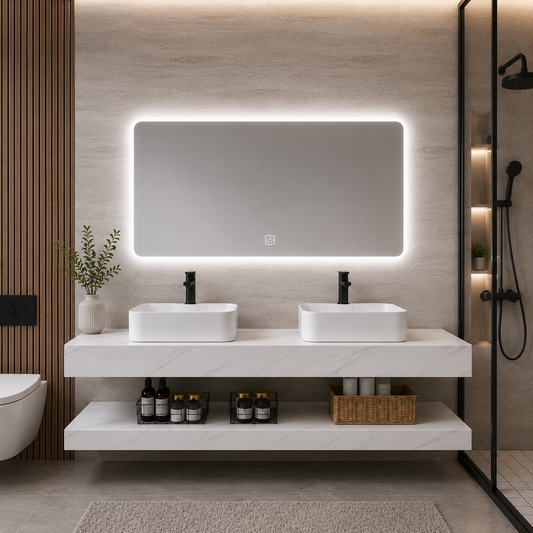Set Mobilier AVEN Duo pentru Baie, 140cm, 3 Piese, Alb Mobilier Baie Default Title Alessandro Design