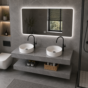 Set Mobilier ARQON Duo pentru Baie, 140cm, 3 Piese, Gri Mobilier Baie Default Title Alessandro Design
