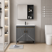 Set Mobilier SIENA pentru Baie ,Dulap Lavoar+Dulap Oglinda 60cm, 2 Piese, Gri si Alb Mobilier Baie Default Title Alessandro Design