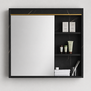 Set Mobilier MARBLE pentru Baie, Dulap Lavoar+Dulap Oglinda 60cm, 2 Piese, Negru Mobilier Baie Default Title Alessandro Design