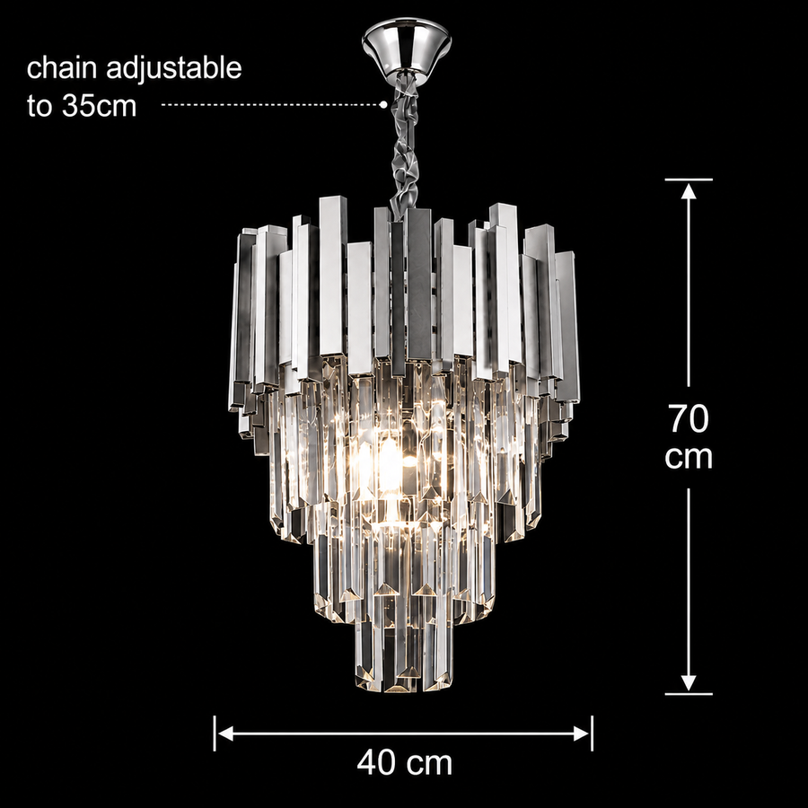Candelabru Cristal BLOIS Nobile 5xE14, Diametru 40cm, Crom, Inaltime Reglabila Candelabre Cristal Default Title Alessandro Design