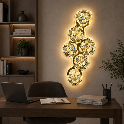 Aplica LED Cristal Decorativa BLOSSOM Lumina Rece/Neutra/Calda Auriu