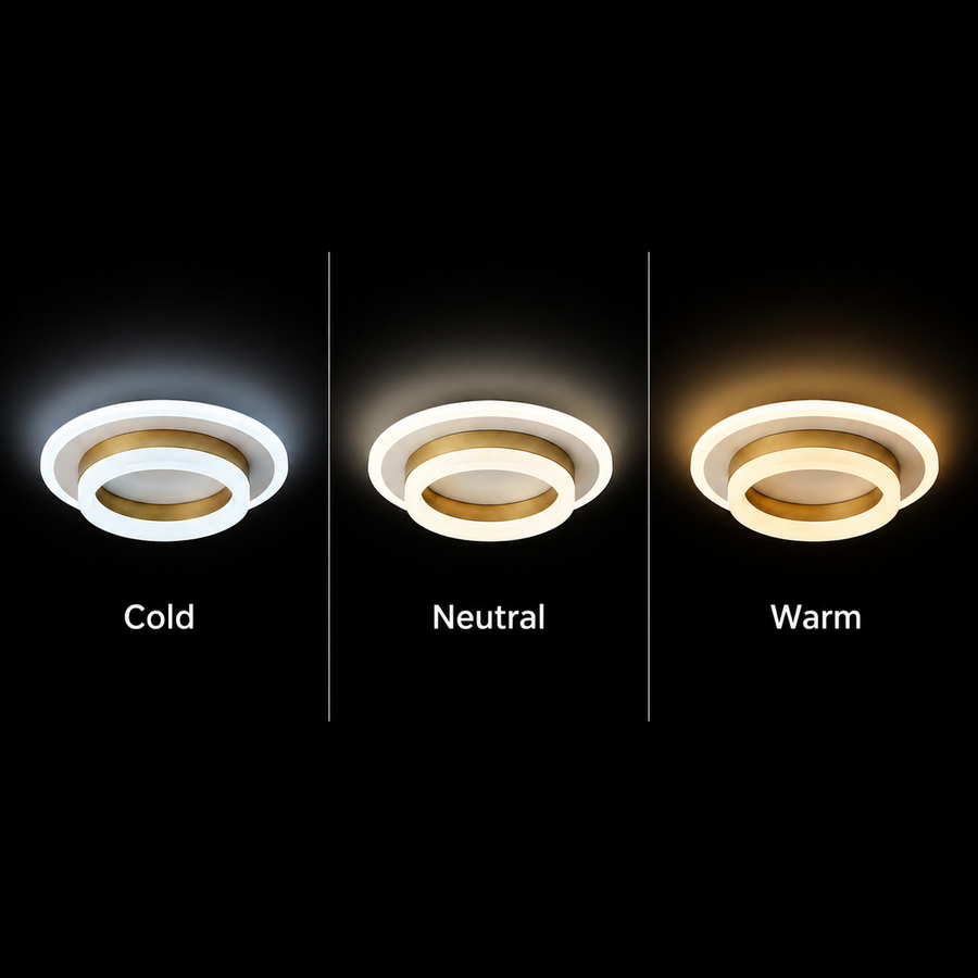 Lustra LED SOLENA ROTONDA 21W, Diametru 20cm, lumina Rece/Calda/Neutra, Alb Auriu Lustre LED Default Title Alessandro Design